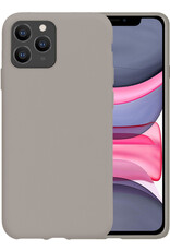 NoXx Hoes Geschikt voor iPhone 11 Pro Max Hoesje Cover Siliconen Back Case Hoes - Grijs