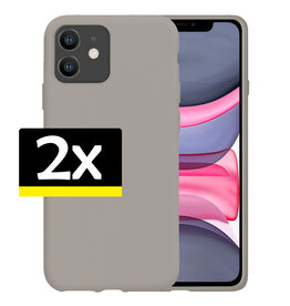 NoXx NoXx iPhone 11 Hoesje Siliconen 2 PACK - Grijs