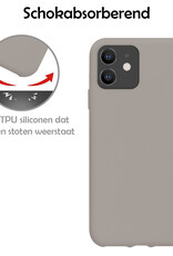 NoXx Hoes Geschikt voor iPhone 11 Hoesje Cover Siliconen Back Case Hoes - Grijs - 2x