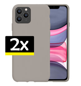 BASEY. BASEY. iPhone 11 Pro Hoesje Siliconen 2 PACK - Grijs