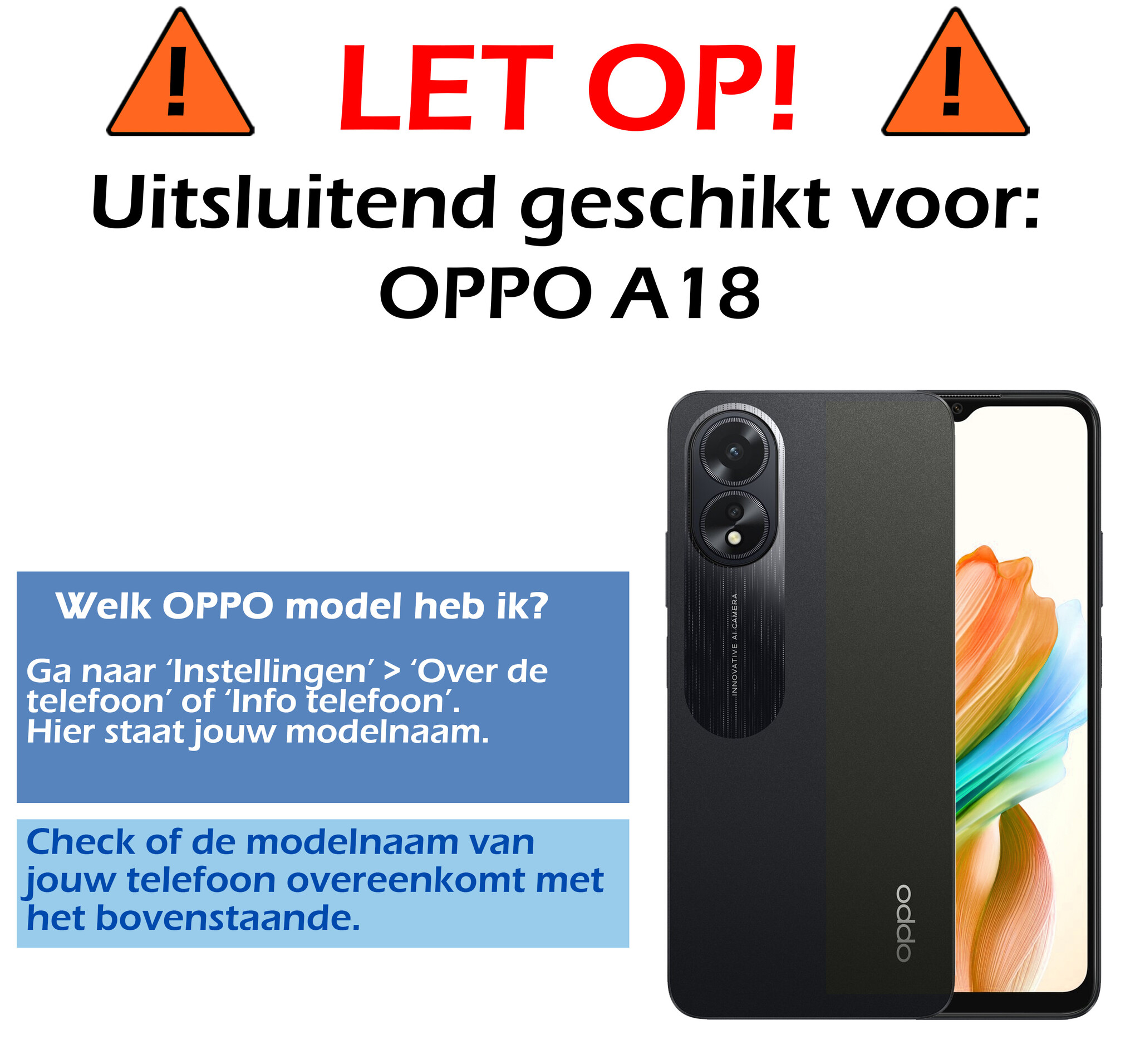 Nomfy Screenprotector Geschikt voor OPPO A18 Screenprotector Bescherm Glas - Screenprotector Geschikt voor OPPO A18 Screen Protector Tempered Glass Full Screen Full Cover