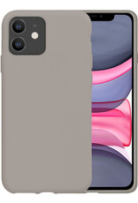 BASEY. Hoes Geschikt voor iPhone 11 Hoesje Siliconen Back Cover Case - Hoesje Geschikt voor iPhone 11 Hoes Cover Hoesje - Grijs