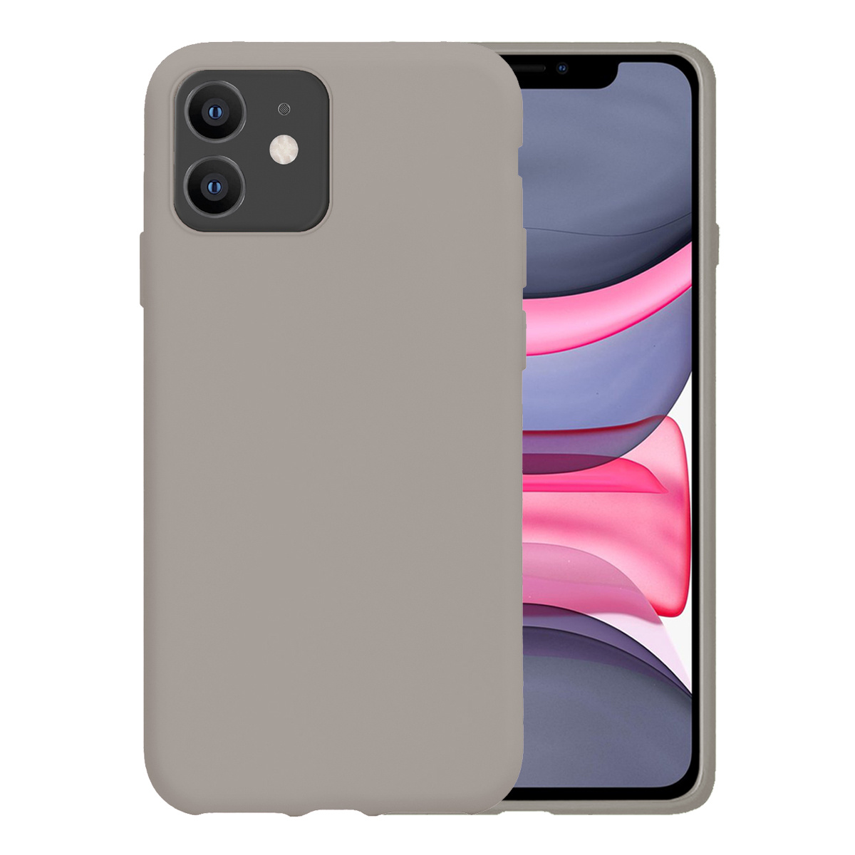 BASEY. Hoes Geschikt voor iPhone 11 Hoesje Siliconen Back Cover Case - Hoesje Geschikt voor iPhone 11 Hoes Cover Hoesje - Grijs