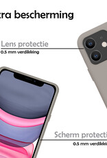 BASEY. Hoes Geschikt voor iPhone 11 Hoesje Siliconen Back Cover Case - Hoesje Geschikt voor iPhone 11 Hoes Cover Hoesje - Grijs