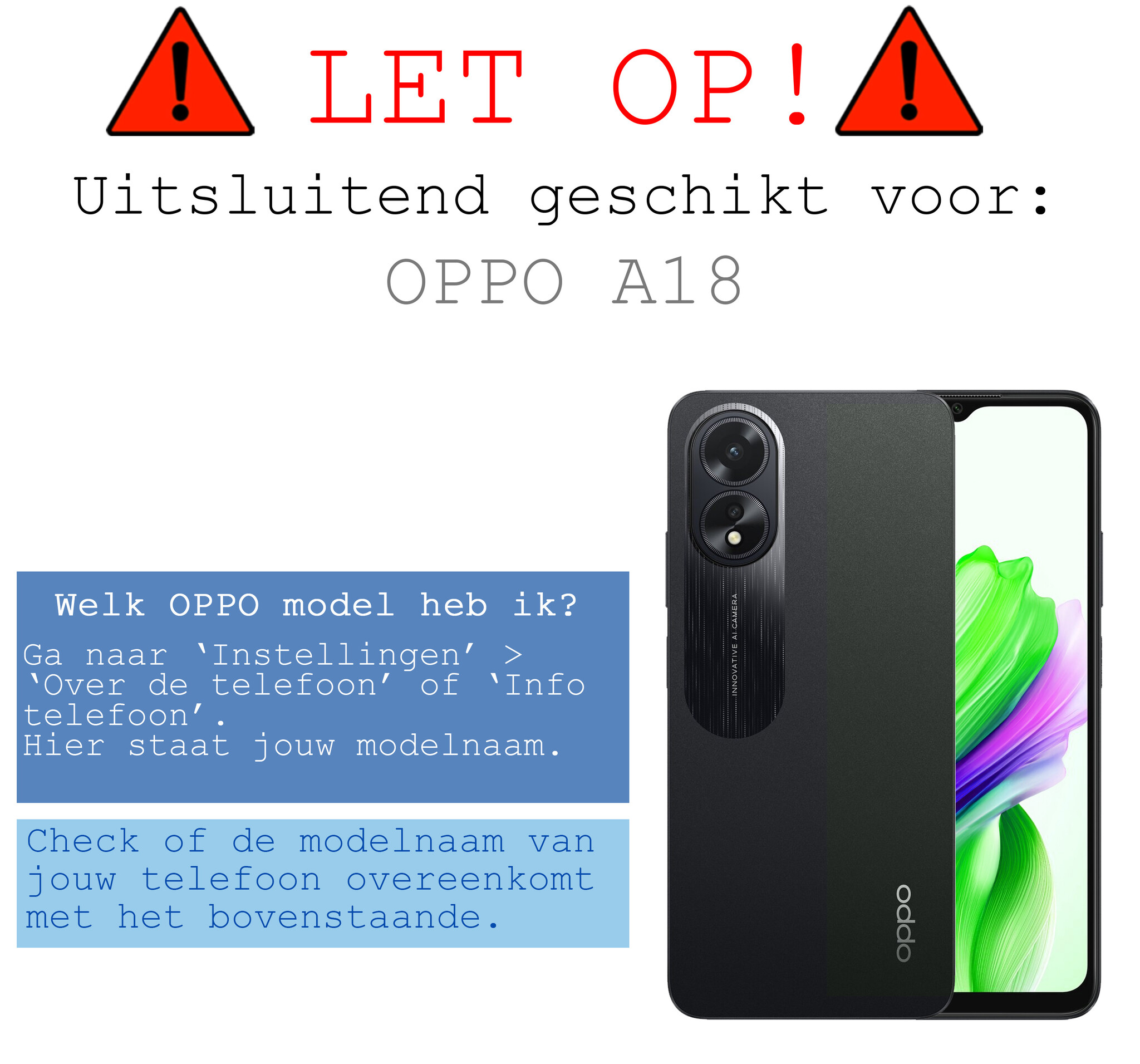 BASEY. Hoes Geschikt voor OPPO A18 Hoesje Siliconen Back Cover Case Met 2x Screenprotector - Hoesje Geschikt voor OPPO A18 Hoes Cover Hoesje - Transparant