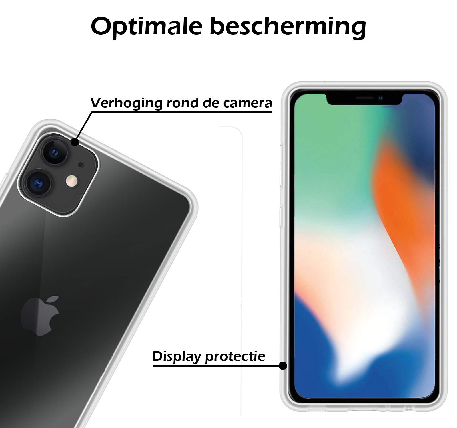 Nomfy Hoesje Geschikt voor iPhone 11 Hoesje Siliconen Cover Case - Hoes Geschikt voor iPhone 11 Hoes Back Case - Transparant