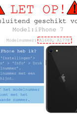 BASEY. Hoes Geschikt voor iPhone 7 Hoesje Siliconen Back Cover Case - Hoesje Geschikt voor iPhone 7 Hoes Cover Hoesje - Donkerblauw