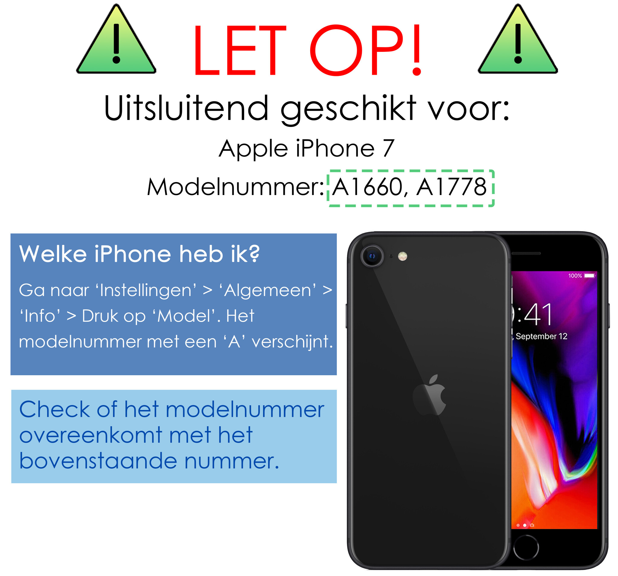 NoXx Hoes Geschikt voor iPhone 7 Hoesje Cover Siliconen Back Case Hoes - Zwart - 2x