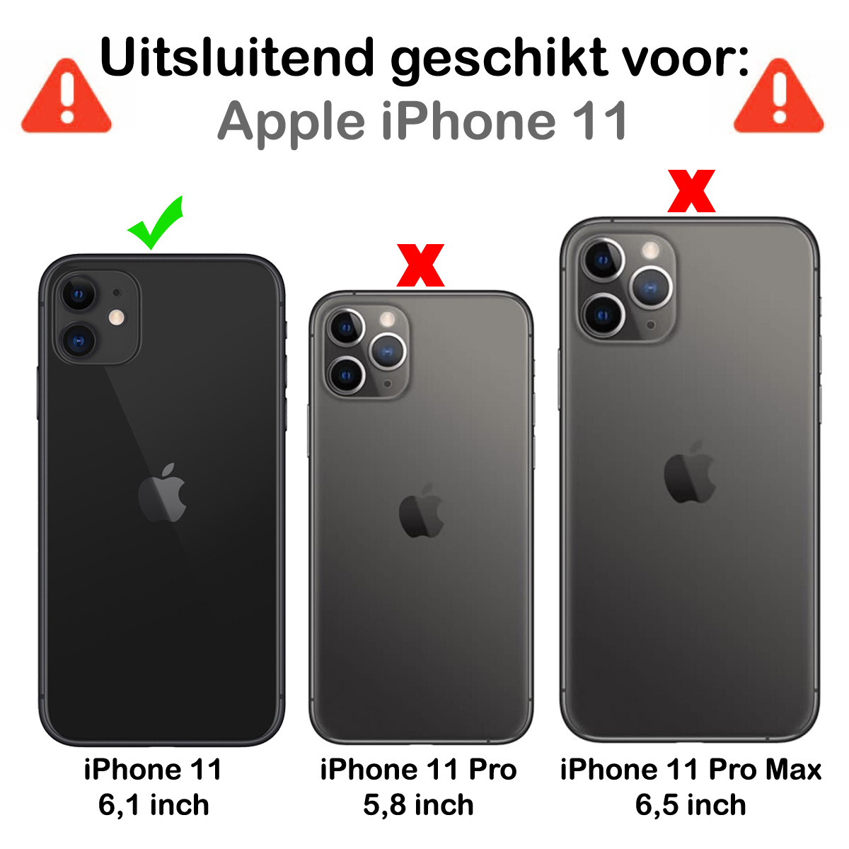 BASEY. Hoes Geschikt voor iPhone 11 Hoesje Siliconen Back Cover Case - Hoesje Geschikt voor iPhone 11 Hoes Cover Hoesje - Transparant