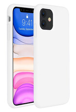 BASEY. Hoes Geschikt voor iPhone 11 Hoesje Siliconen Back Cover Case - Hoesje Geschikt voor iPhone 11 Hoes Cover Hoesje - Wit - 2 Stuks