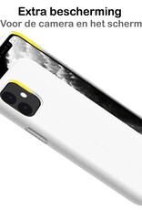 BASEY. Hoes Geschikt voor iPhone 11 Hoesje Siliconen Back Cover Case - Hoesje Geschikt voor iPhone 11 Hoes Cover Hoesje - Wit - 2 Stuks