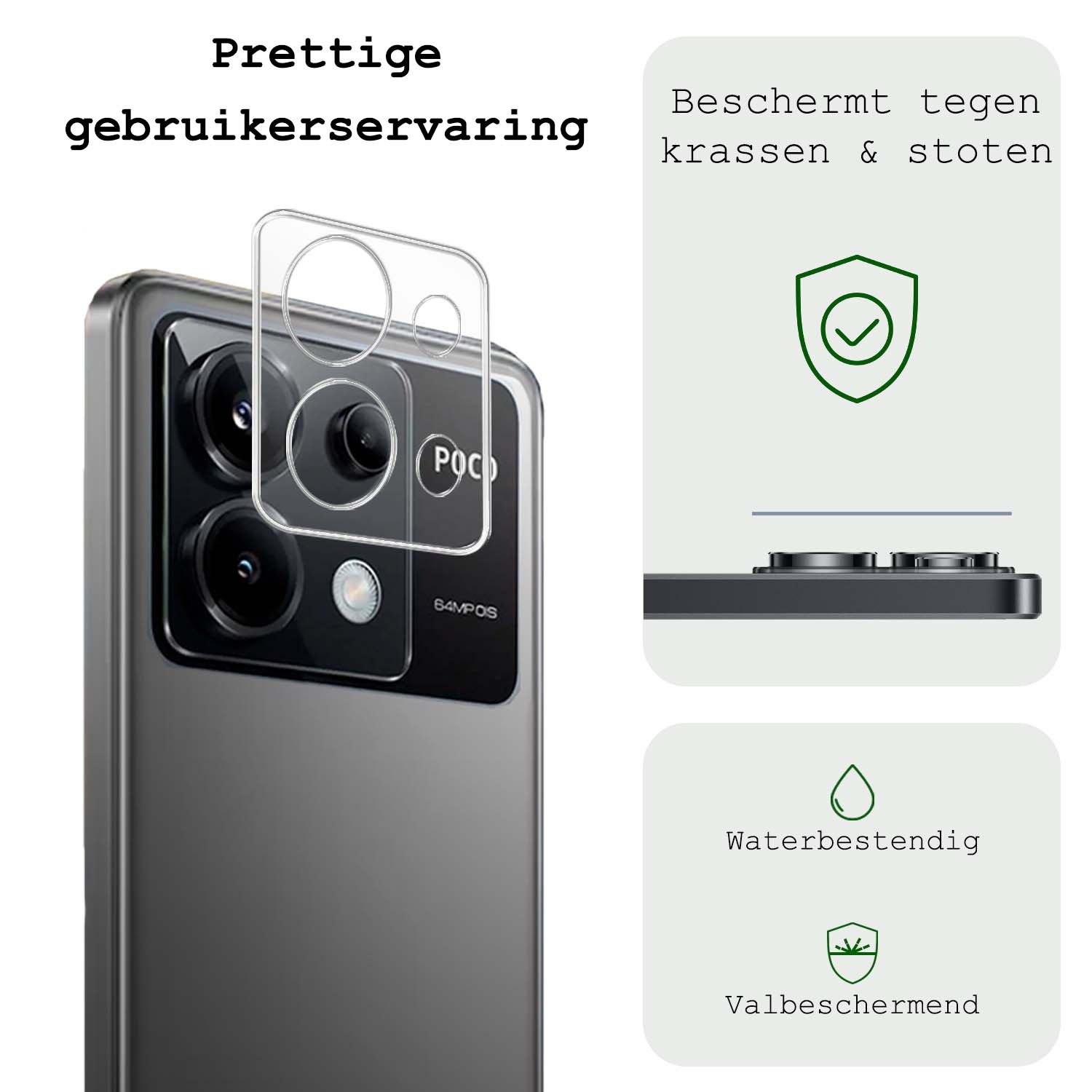 BASEY. Screenprotector Geschikt voor Xiaomi Poco X6 Camera Screenprotector Tempered Glass Beschermglas Camera - Screenprotector Geschikt voor Xiaomi Poco X6 5G Camera Screen Protector - 2 Stuks