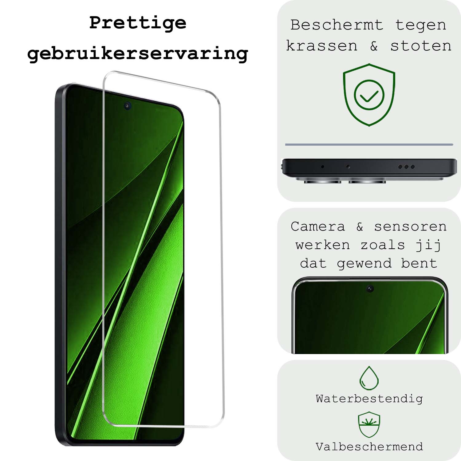 BASEY. Screenprotector Geschikt voor Xiaomi Poco X6 Pro 5G Screenprotector Tempered Glass - Screenprotector Geschikt voor Xiaomi Poco X6 Pro Beschermglas Screen Protector Glas