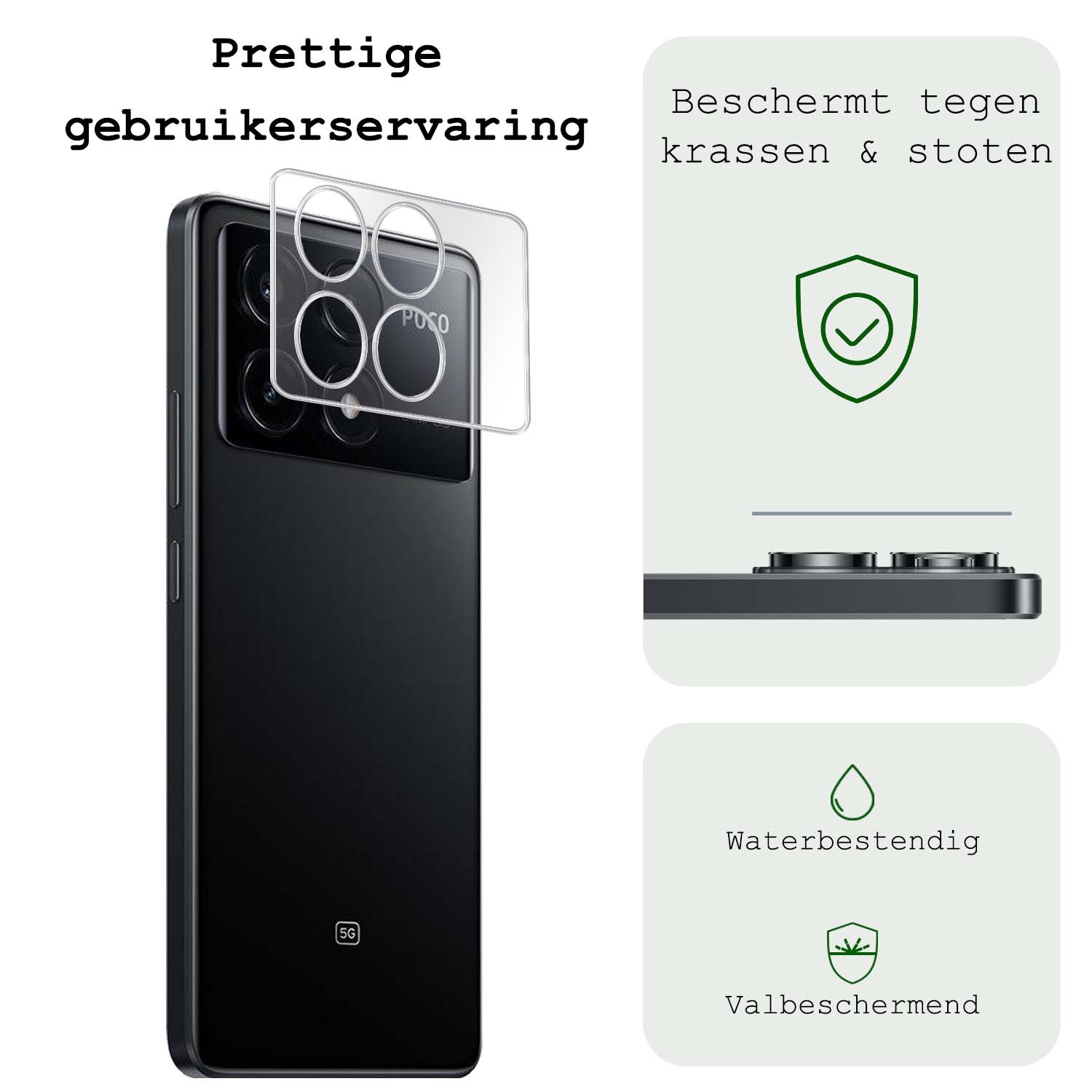 BASEY. Screenprotector Geschikt voor Xiaomi Poco X6 Pro 5G Camera Screenprotector Tempered Glass Beschermglas Camera - Screenprotector Geschikt voor Xiaomi Poco X6 Pro Camera Screen Protector - 3 Stuks