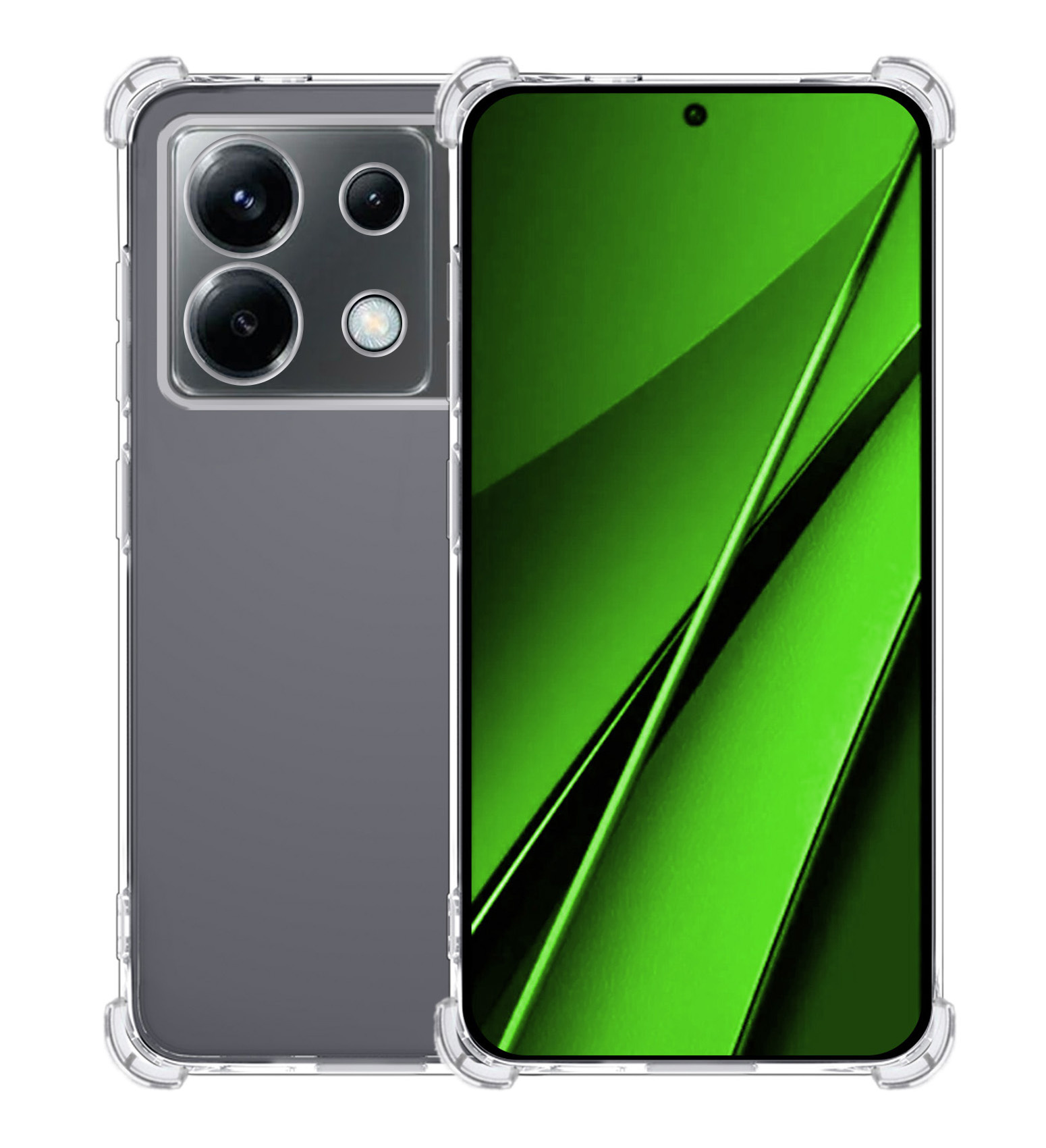BASEY. Hoes Geschikt voor Xiaomi Poco X6 Hoesje Shock Proof Case Hoes Siliconen - Hoesje Geschikt voor Xiaomi Poco X6 5G Hoes Cover Shockproof - Transparant