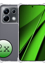 BASEY. Hoes Geschikt voor Xiaomi Poco X6 Hoesje Shock Proof Case Hoes Siliconen - Hoesje Geschikt voor Xiaomi Poco X6 5G Hoes Cover Shockproof - Transparant - 2 Stuks