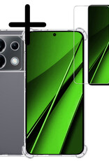 BASEY. Hoes Geschikt voor Xiaomi Poco X6 Hoesje Shock Proof Case Hoes Siliconen Met Screenprotector - Hoesje Geschikt voor Xiaomi Poco X6 5G Hoes Cover Shockproof - Transparant