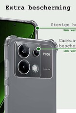 BASEY. Hoes Geschikt voor Xiaomi Poco X6 Hoesje Shock Proof Case Hoes Siliconen Met Screenprotector - Hoesje Geschikt voor Xiaomi Poco X6 5G Hoes Cover Shockproof - Transparant