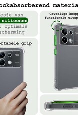 BASEY. Hoes Geschikt voor Xiaomi Poco X6 Hoesje Shock Proof Case Hoes Siliconen Met Screenprotector - Hoesje Geschikt voor Xiaomi Poco X6 5G Hoes Cover Shockproof - Transparant