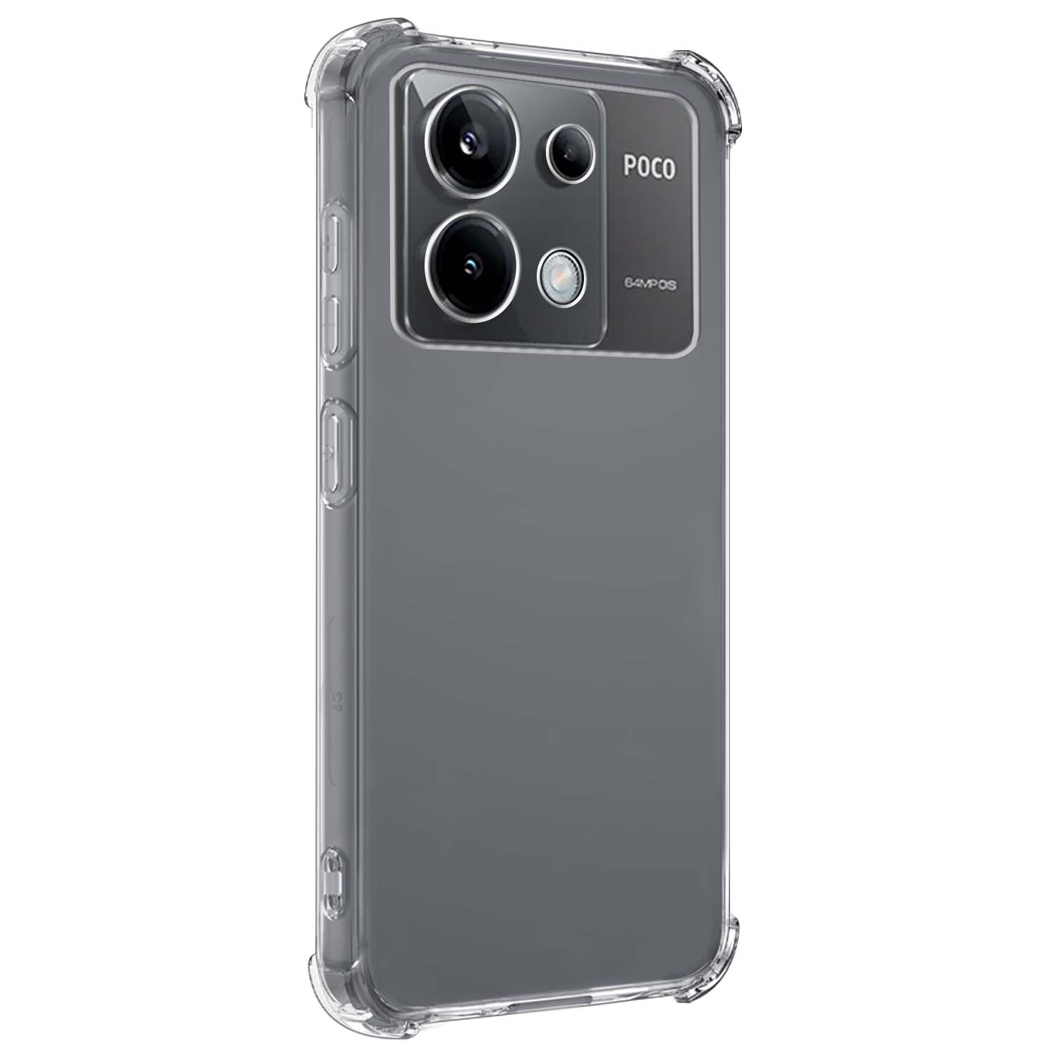 BASEY. Hoes Geschikt voor Xiaomi Poco X6 Hoesje Shock Proof Case Hoes Siliconen Met Screenprotector - Hoesje Geschikt voor Xiaomi Poco X6 5G Hoes Cover Shockproof - Transparant
