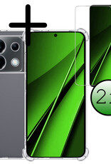 BASEY. Hoes Geschikt voor Xiaomi Poco X6 Hoesje Shock Proof Case Hoes Siliconen Met 2x Screenprotector - Hoesje Geschikt voor Xiaomi Poco X6 5G Hoes Cover Shockproof - Transparant