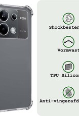 BASEY. Hoes Geschikt voor Xiaomi Poco X6 Hoesje Shock Proof Case Hoes Siliconen Met 2x Screenprotector - Hoesje Geschikt voor Xiaomi Poco X6 5G Hoes Cover Shockproof - Transparant