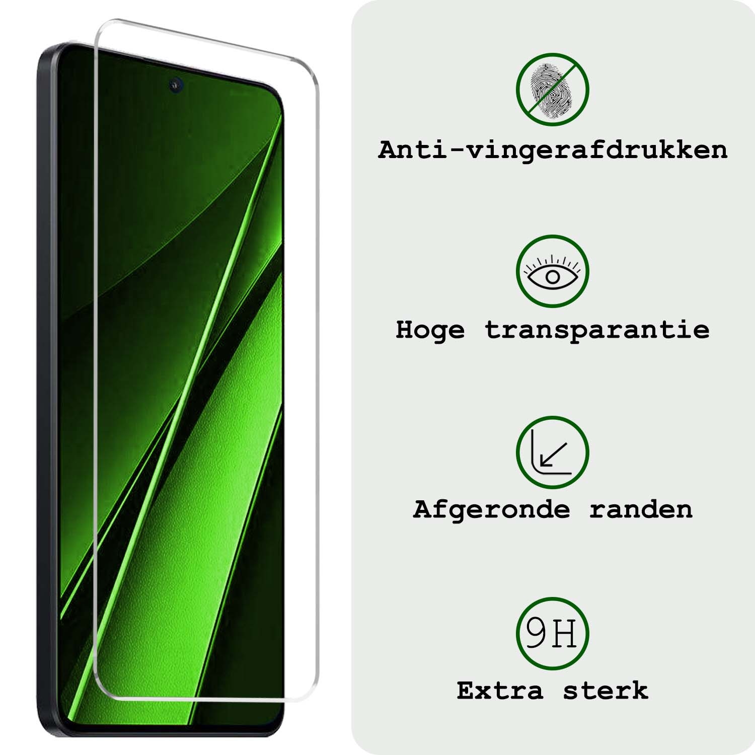 BASEY. Hoes Geschikt voor Xiaomi Poco X6 Hoesje Shock Proof Case Hoes Siliconen Met 2x Screenprotector - Hoesje Geschikt voor Xiaomi Poco X6 5G Hoes Cover Shockproof - Transparant