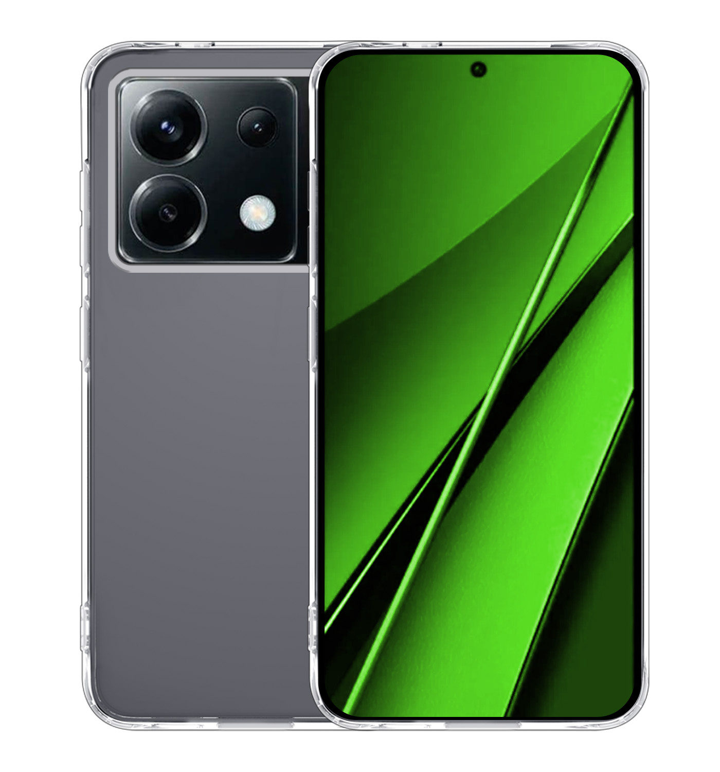 BASEY. Hoes Geschikt voor Xiaomi Poco X6 Hoesje Siliconen Back Cover Case - Hoesje Geschikt voor Xiaomi Poco X6 5G Hoes Cover Hoesje - Transparant