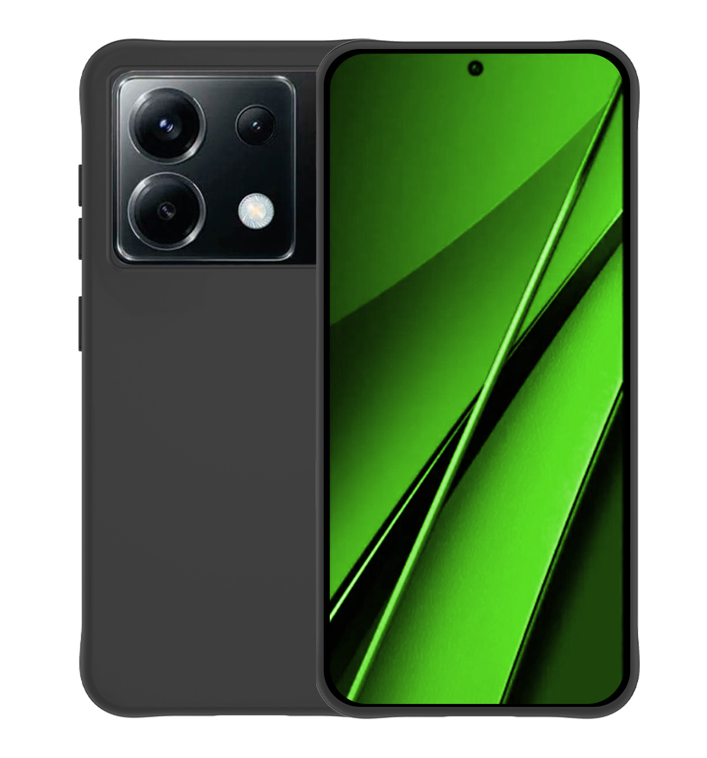 BASEY. Hoes Geschikt voor Xiaomi Poco X6 Hoesje Siliconen Back Cover Case - Hoesje Geschikt voor Xiaomi Poco X6 5G Hoes Cover Hoesje - Zwart