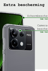 BASEY. Hoes Geschikt voor Xiaomi Poco X6 Hoesje Siliconen Back Cover Case - Hoesje Geschikt voor Xiaomi Poco X6 5G Hoes Cover Hoesje - Transparant - 2 Stuks
