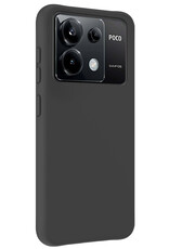 BASEY. Hoes Geschikt voor Xiaomi Poco X6 Hoesje Siliconen Back Cover Case - Hoesje Geschikt voor Xiaomi Poco X6 5G Hoes Cover Hoesje - Zwart - 2 Stuks