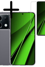 BASEY. Hoes Geschikt voor Xiaomi Poco X6 Hoesje Siliconen Back Cover Case Met Screenprotector - Hoesje Geschikt voor Xiaomi Poco X6 5G Hoes Cover Hoesje - Transparant