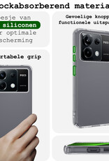 BASEY. Hoes Geschikt voor Xiaomi Poco X6 Hoesje Siliconen Back Cover Case Met Screenprotector - Hoesje Geschikt voor Xiaomi Poco X6 5G Hoes Cover Hoesje - Transparant