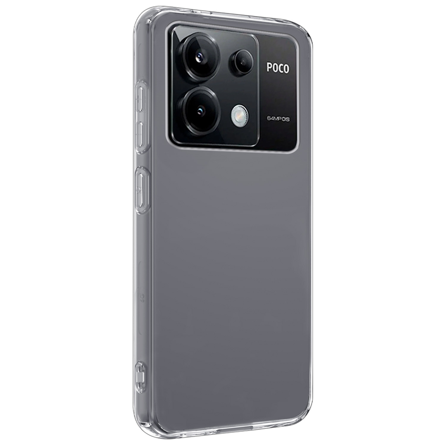 BASEY. Hoes Geschikt voor Xiaomi Poco X6 Hoesje Siliconen Back Cover Case Met Screenprotector - Hoesje Geschikt voor Xiaomi Poco X6 5G Hoes Cover Hoesje - Transparant