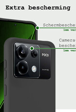 BASEY. Hoes Geschikt voor Xiaomi Poco X6 Hoesje Siliconen Back Cover Case Met Screenprotector - Hoesje Geschikt voor Xiaomi Poco X6 5G Hoes Cover Hoesje - Zwart