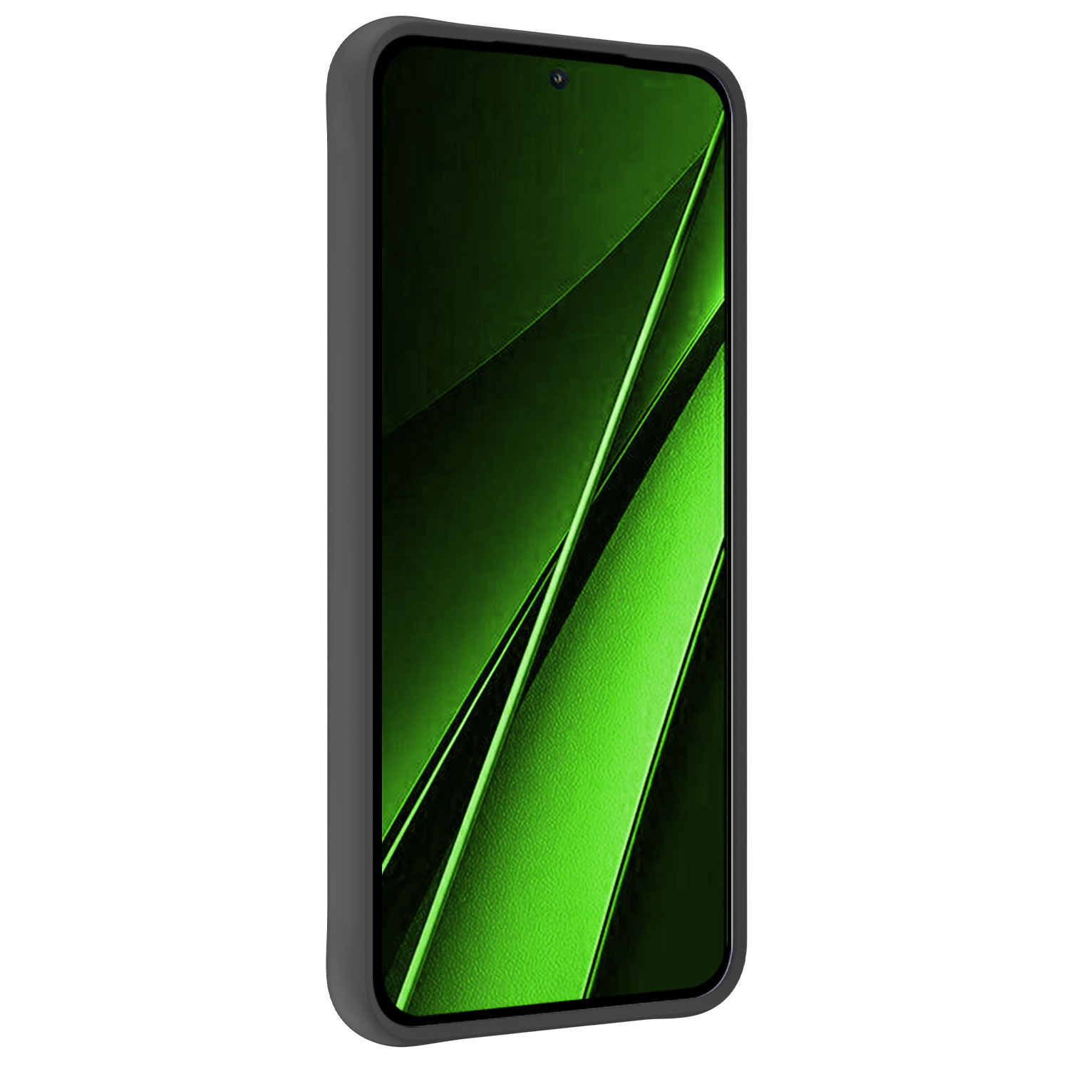 BASEY. Hoes Geschikt voor Xiaomi Poco X6 Hoesje Siliconen Back Cover Case Met Screenprotector - Hoesje Geschikt voor Xiaomi Poco X6 5G Hoes Cover Hoesje - Zwart