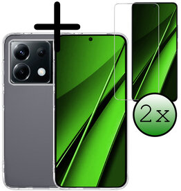 BASEY. BASEY. Xiaomi Poco X6 Hoesje Siliconen Met 2x Screenprotector - Transparant