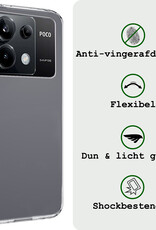 BASEY. Hoes Geschikt voor Xiaomi Poco X6 Hoesje Siliconen Back Cover Case Met 2x Screenprotector - Hoesje Geschikt voor Xiaomi Poco X6 5G Hoes Cover Hoesje - Transparant