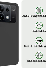 BASEY. Hoes Geschikt voor Xiaomi Poco X6 Hoesje Siliconen Back Cover Case Met 2x Screenprotector - Hoesje Geschikt voor Xiaomi Poco X6 5G Hoes Cover Hoesje - Zwart