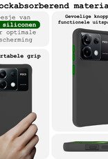 BASEY. Hoes Geschikt voor Xiaomi Poco X6 Hoesje Siliconen Back Cover Case Met 2x Screenprotector - Hoesje Geschikt voor Xiaomi Poco X6 5G Hoes Cover Hoesje - Zwart