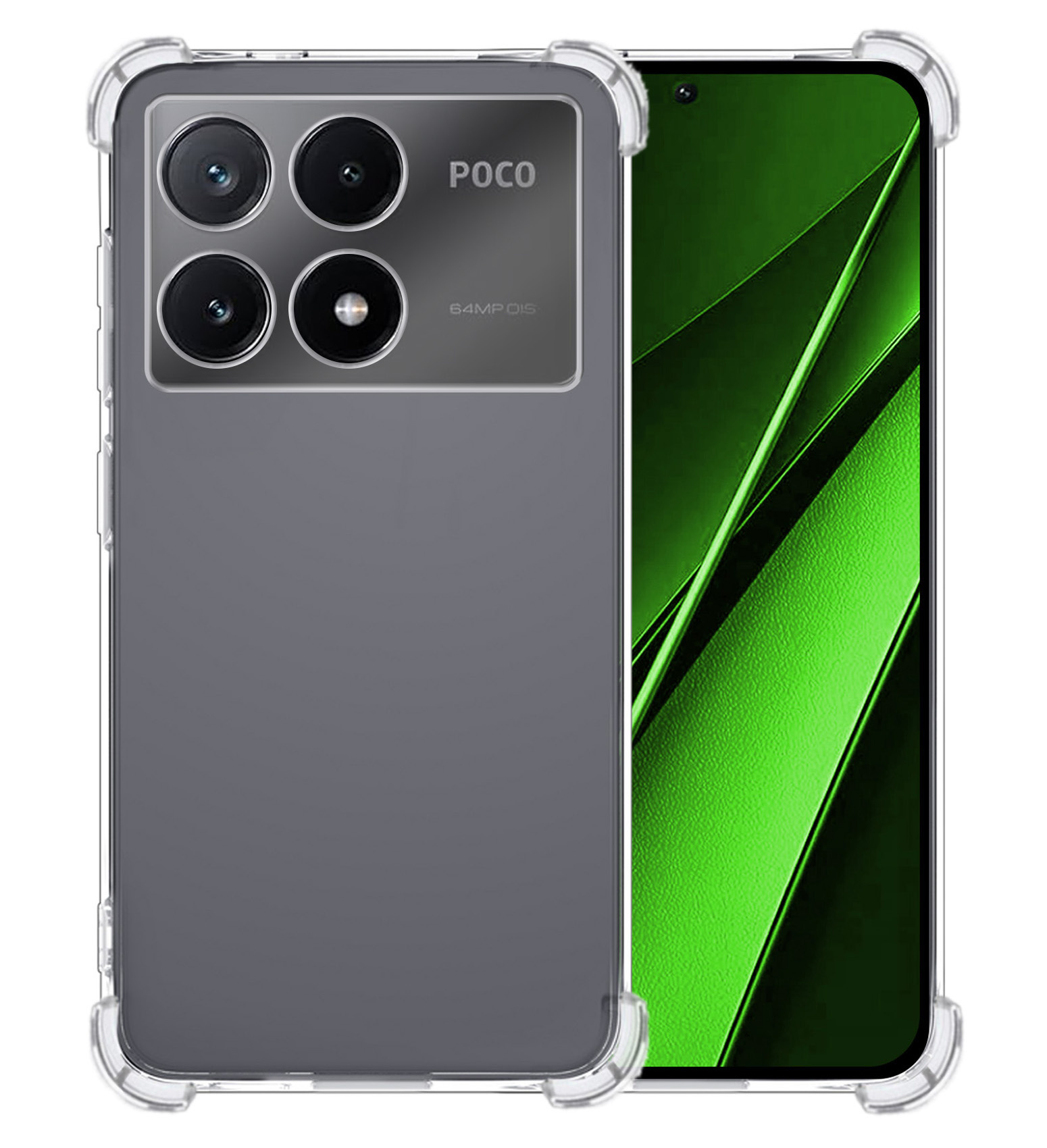 BASEY. Hoes Geschikt voor Xiaomi Poco X6 Pro 5G Hoesje Shock Proof Case Hoes Siliconen - Hoesje Geschikt voor Xiaomi Poco X6 Pro Hoes Cover Shockproof - Transparant