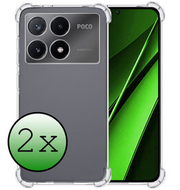 BASEY. BASEY. Xiaomi Poco X6 Pro Hoesje Shockproof - Transparant - 2 PACK