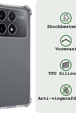 BASEY. Hoes Geschikt voor Xiaomi Poco X6 Pro 5G Hoesje Shock Proof Case Hoes Siliconen - Hoesje Geschikt voor Xiaomi Poco X6 Pro Hoes Cover Shockproof - Transparant - 2 Stuks