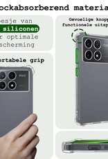 BASEY. Hoes Geschikt voor Xiaomi Poco X6 Pro 5G Hoesje Shock Proof Case Hoes Siliconen - Hoesje Geschikt voor Xiaomi Poco X6 Pro Hoes Cover Shockproof - Transparant - 2 Stuks
