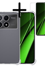 BASEY. Hoes Geschikt voor Xiaomi Poco X6 Pro 5G Hoesje Shock Proof Case Hoes Siliconen Met Screenprotector - Hoesje Geschikt voor Xiaomi Poco X6 Pro Hoes Cover Shockproof - Transparant