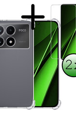 BASEY. Hoes Geschikt voor Xiaomi Poco X6 Pro 5G Hoesje Shock Proof Case Hoes Siliconen Met 2x Screenprotector - Hoesje Geschikt voor Xiaomi Poco X6 Pro Hoes Cover Shockproof - Transparant