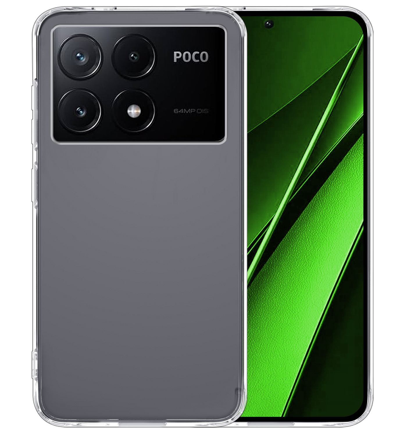 BASEY. Hoes Geschikt voor Xiaomi Poco X6 Pro 5G Hoesje Siliconen Back Cover Case - Hoesje Geschikt voor Xiaomi Poco X6 Pro Hoes Cover Hoesje - Transparant