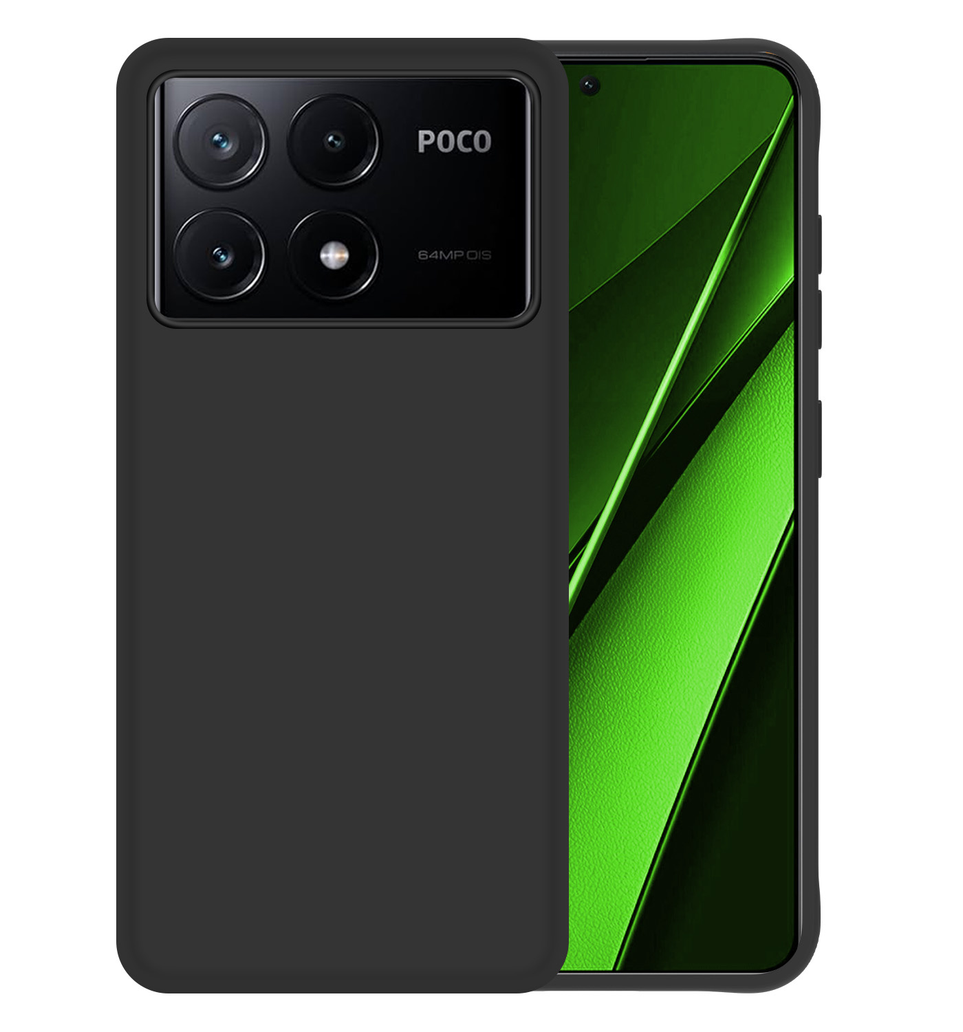 BASEY. Hoes Geschikt voor Xiaomi Poco X6 Pro 5G Hoesje Siliconen Back Cover Case - Hoesje Geschikt voor Xiaomi Poco X6 Pro Hoes Cover Hoesje - Zwart