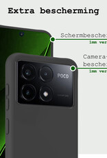 BASEY. Hoes Geschikt voor Xiaomi Poco X6 Pro 5G Hoesje Siliconen Back Cover Case - Hoesje Geschikt voor Xiaomi Poco X6 Pro Hoes Cover Hoesje - Zwart