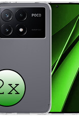 BASEY. Hoes Geschikt voor Xiaomi Poco X6 Pro 5G Hoesje Siliconen Back Cover Case - Hoesje Geschikt voor Xiaomi Poco X6 Pro Hoes Cover Hoesje - Transparant - 2 Stuks